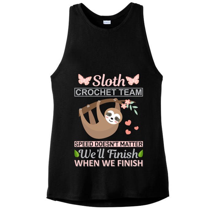 Sloth Crochest Team Speed Doesn't Matter We'll Finish When We Finish Ladies PosiCharge Tri-Blend Wicking Tank