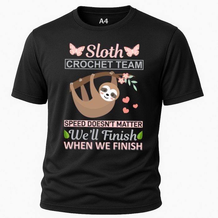 Sloth Crochest Team Speed Doesn't Matter We'll Finish When We Finish Performance Shirt