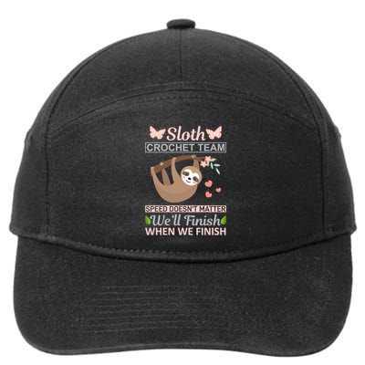 Sloth Crochest Team Speed Doesn't Matter We'll Finish When We Finish 7-Panel Snapback Hat