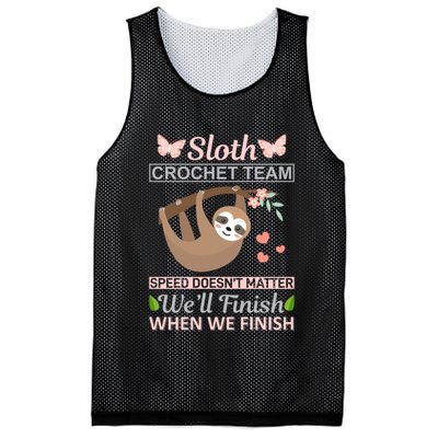Sloth Crochest Team Speed Doesn't Matter We'll Finish When We Finish Mesh Reversible Basketball Jersey Tank
