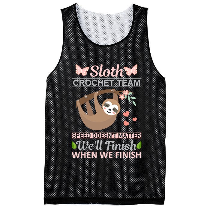 Sloth Crochest Team Speed Doesn't Matter We'll Finish When We Finish Mesh Reversible Basketball Jersey Tank