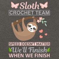 Sloth Crochest Team Speed Doesn't Matter We'll Finish When We Finish Cotton Canvas Backpack