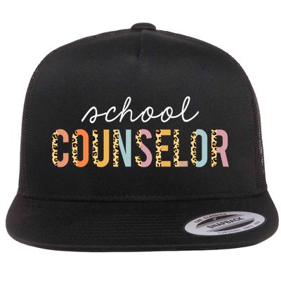 School Counselor Teacher Funny Rainbow Lover Back To School Flatbill Hat