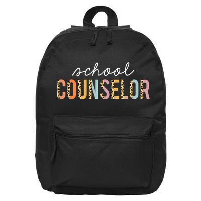 School Counselor Teacher Funny Rainbow Lover Back To School 16 in Basic Backpack
