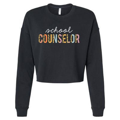 School Counselor Teacher Funny Rainbow Lover Back To School Cropped Pullover Crew