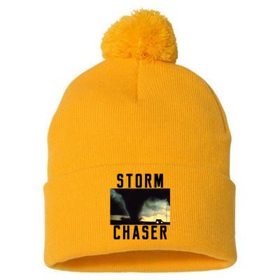 Storm Chaser Tornado Picture Weather Meteorologist Pom Pom 12in Knit Beanie