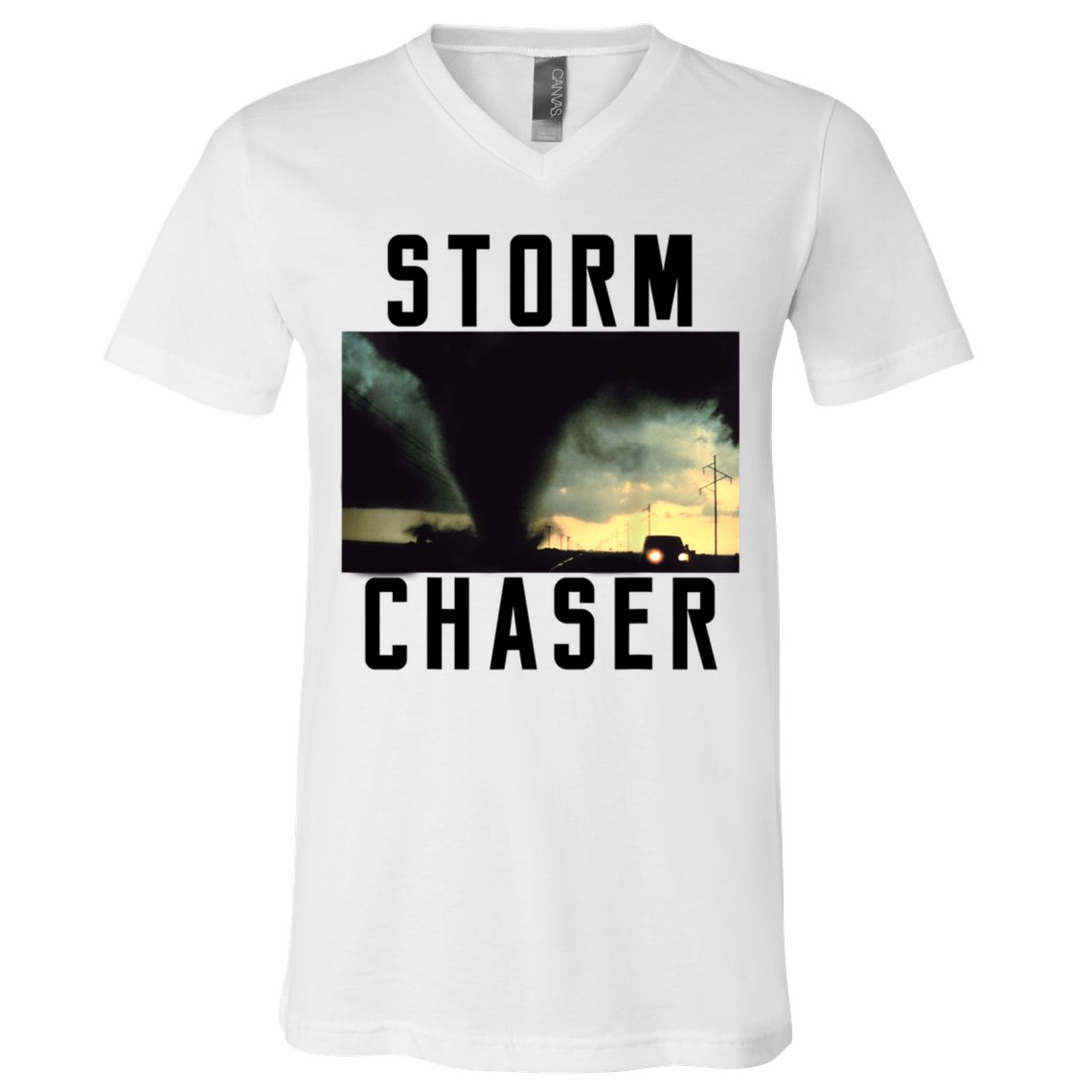 Storm Chaser Tornado Picture Weather Meteorologist V-Neck T-Shirt
