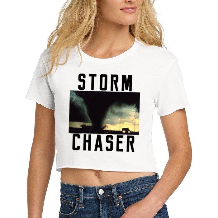 Storm Chaser Tornado Picture Weather Meteorologist Crop Top