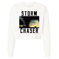 Storm Chaser Tornado Picture Weather Meteorologist Cropped Pullover Crew