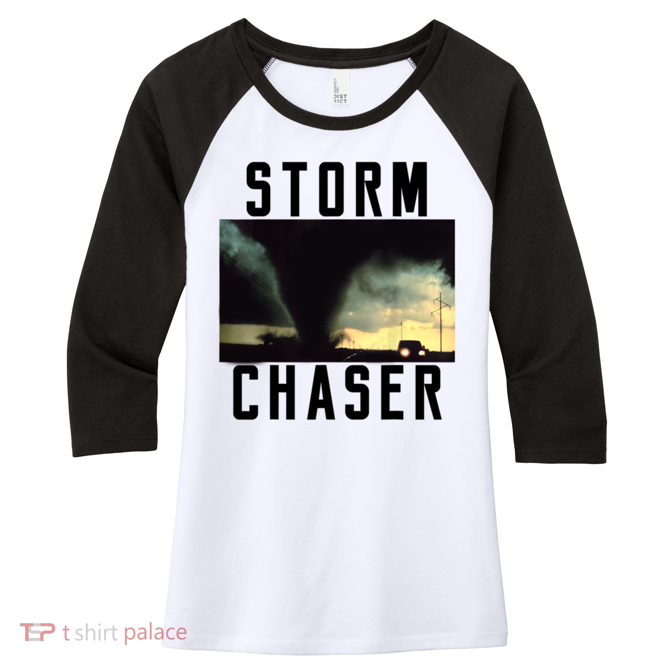 Storm Chaser Tornado Picture Weather Meteorologist Women's Tri-Blend 3/4-Sleeve Raglan Shirt