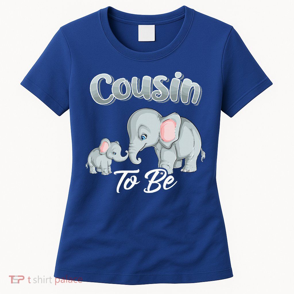 Soon Cousin To Be Elephants For Baby Shower Gender Reveal Womens T-Shirt