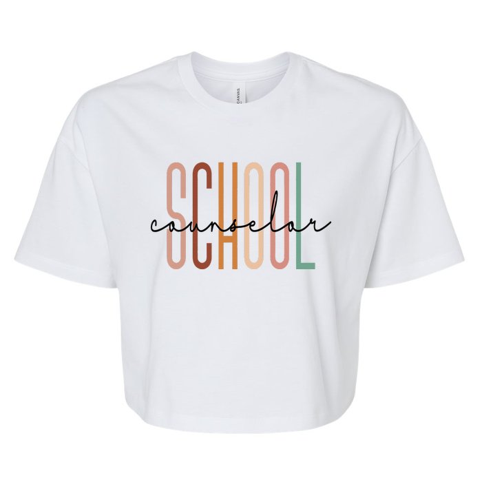 School Counselor Teacher Counseling Office School Guidance Bella+Canvas Jersey Crop Tee