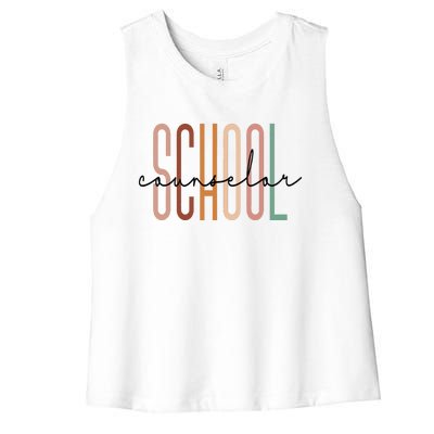 School Counselor Teacher Counseling Office School Guidance Women's Racerback Cropped Tank