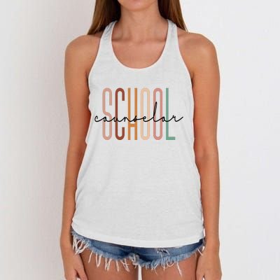 School Counselor Teacher Counseling Office School Guidance Women's Knotted Racerback Tank