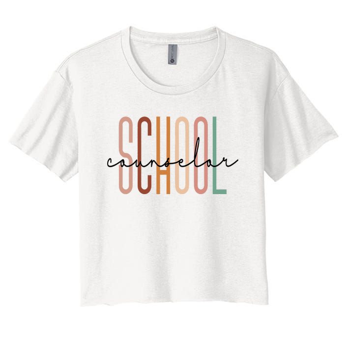 School Counselor Teacher Counseling Office School Guidance Women's Crop Top Tee