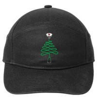 Stethoscope Christmas Tree Nurse Christmas Scrub Top Xmas 7-Panel Snapback Hat