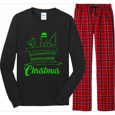 Snow Christmas Tree Birdie! Let It Snow! Oh What Fun! Gift Long Sleeve Pajama Set