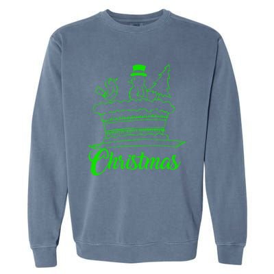 Snow Christmas Tree Birdie! Let It Snow! Oh What Fun! Gift Garment-Dyed Sweatshirt