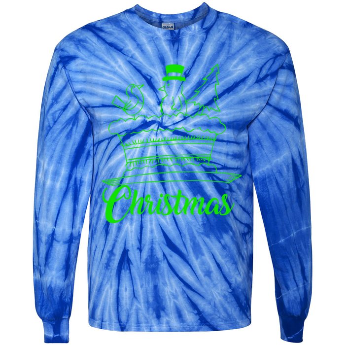 Snow Christmas Tree Birdie! Let It Snow! Oh What Fun! Gift Tie-Dye Long Sleeve Shirt