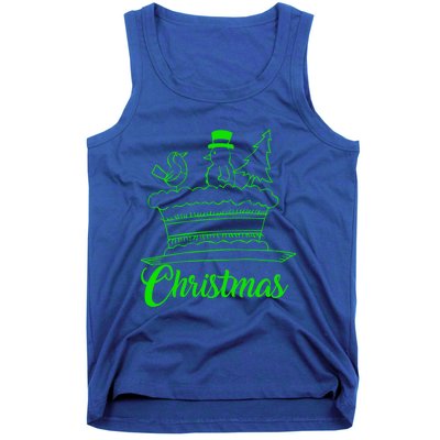 Snow Christmas Tree Birdie! Let It Snow! Oh What Fun! Gift Tank Top