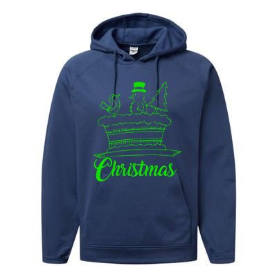 Snow Christmas Tree Birdie! Let It Snow! Oh What Fun! Gift Performance Fleece Hoodie