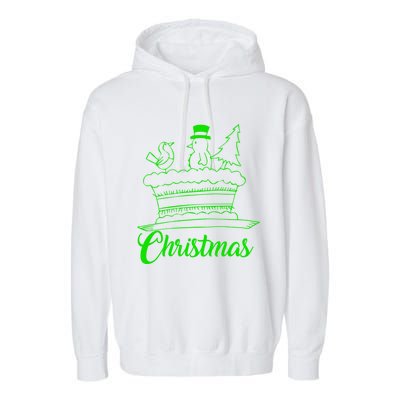 Snow Christmas Tree Birdie! Let It Snow! Oh What Fun! Gift Garment-Dyed Fleece Hoodie