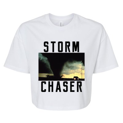 Storm Chaser Tornado Picture Weather Meteorologist Bella+Canvas Jersey Crop Tee