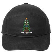 Snowboard Christmas Tree Funny Xmas Boarding Snowboarder 7-Panel Snapback Hat