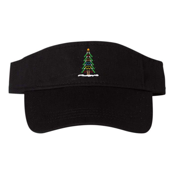 Snowboard Christmas Tree Funny Xmas Boarding Snowboarder Valucap Bio-Washed Visor