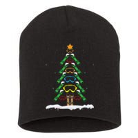 Snowboard Christmas Tree Funny Xmas Boarding Snowboarder Short Acrylic Beanie