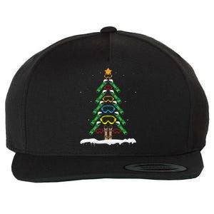 Snowboard Christmas Tree Funny Xmas Boarding Snowboarder Wool Snapback Cap