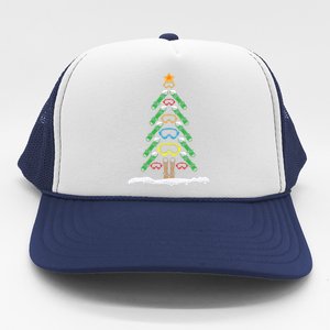 Snowboard Christmas Tree Funny Xmas Boarding Snowboarder Trucker Hat