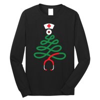 Stethoscope Christmas Tree Nursing Funny Nurse Rn Lpn Squad Long Sleeve Shirt