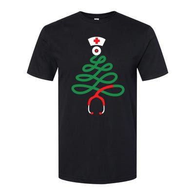 Stethoscope Christmas Tree Nursing Funny Nurse Rn Lpn Squad Softstyle CVC T-Shirt