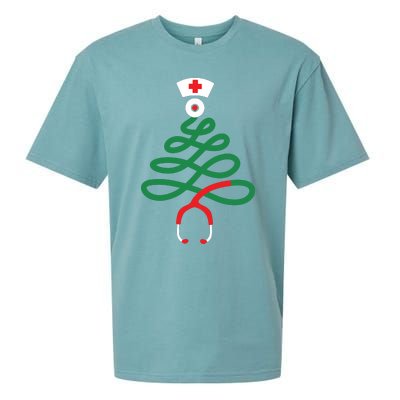 Stethoscope Christmas Tree Nursing Funny Nurse Rn Lpn Squad Sueded Cloud Jersey T-Shirt