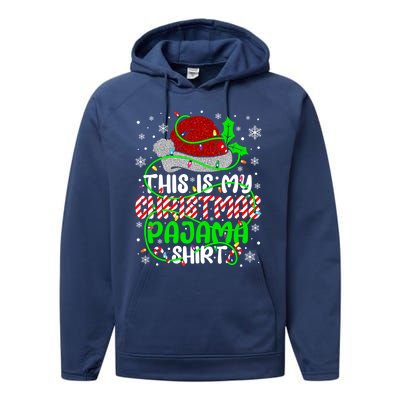 Santa Claus This Is My Christmas Pajama Funny Gift Performance Fleece Hoodie