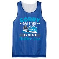 Sorry Cant Talk Im On Another Line Water Ski Water Skiing Gift Mesh Reversible Basketball Jersey Tank