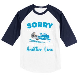 Sorry Cant Talk Im On Another Line Water Ski Water Skiing Gift Baseball Sleeve Shirt