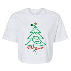 Stethoscope Christmas Tree Lp Nurse Xmas Lpn Gift Bella+Canvas Jersey Crop Tee