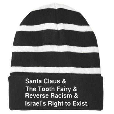 Santa Clause & The Tooth Fairy & Reverse Racism & Israels Right To Exist Striped Beanie with Solid Band