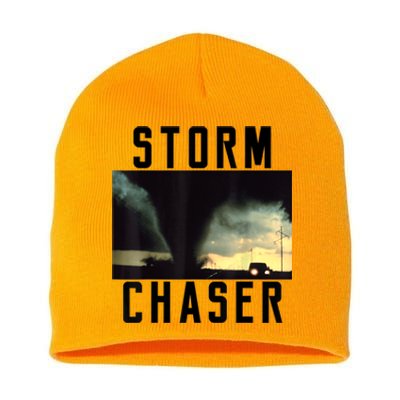 Storm Chaser Tornado Picture Gift Weather Meteorologist Gift Short Acrylic Beanie