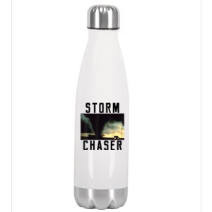 Storm Chaser Tornado Picture Gift Weather Meteorologist Gift Stainless Steel Insulated Water Bottle