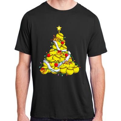 Softball Christmas Tree Xmas Pajamas Player Coach Adult ChromaSoft Performance T-Shirt