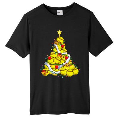 Softball Christmas Tree Xmas Pajamas Player Coach Tall Fusion ChromaSoft Performance T-Shirt