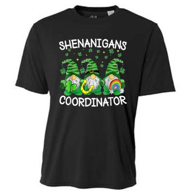 Shenanigans Coordinator Teachers St Patricks Day Gnomes Cooling Performance Crew T-Shirt