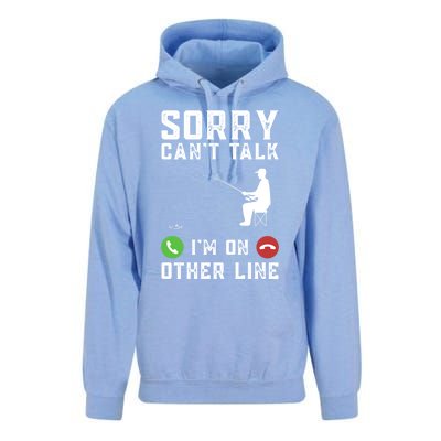 Sorry CanT Talk IM On Other Line Funny Fishing Fish Bass Funny Gift Unisex Surf Hoodie