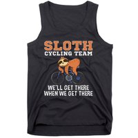 Sloth Cycling Team Lazy Sloth Sleeping On Bicycle Cyclist Tank Top