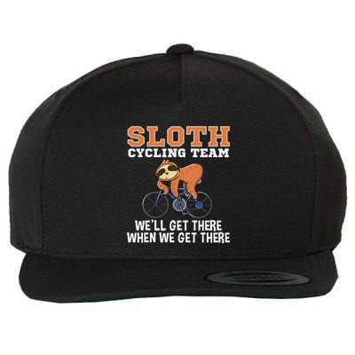Sloth Cycling Team Lazy Sloth Sleeping On Bicycle Cyclist Wool Snapback Cap