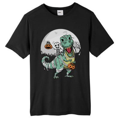 Skeleton Costume TRex Cemetery Halloween Trick Rawr Treat Funny Gift Tall Fusion ChromaSoft Performance T-Shirt