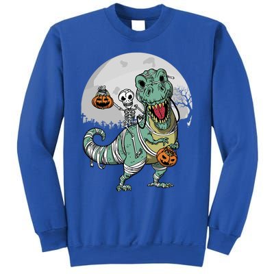 Skeleton Costume TRex Cemetery Halloween Trick Rawr Treat Funny Gift Sweatshirt